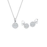 Elli - femmes boule pendentif set clous d'oreilles avec cristaux en argent sterling 925 coffret de bijoux ...