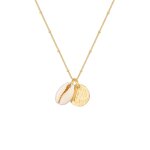 Elli - femmes boule plaquette coquillage cauri pendentif tendance en argent sterling 925 colliers 1 pieces ...