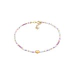 Elli - femmes bracelet de cheville coeur verre perles style t en argent sterling 925 plaqu or chanes ...