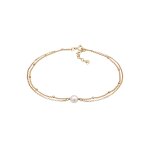 Elli - femmes bracelet de cheville layer boules avec perles de coquillage en argent sterling 925 plaqu ...