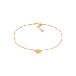 Elli - femmes bracelet de cheville monnaie soleil en argent sterling 925 chanes de cheville 1 pieces ...