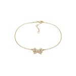 Elli - femmes bracelet de cheville noeud avec cristaux en argent sterling 925 plaqu or chanes de cheville ...