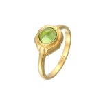 Elli premium - femme cabochon vert classique avec pridot en argent sterling 925 plaqu or bagues 1 pieces ...