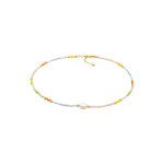 Elli - femmes choker perles de verre avec perle de culture d'eau douce en argent sterling 925 plaqu ...