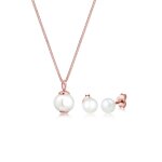 Elli - femmes classique elgant set clous d'oreilles elegant avec perle de culture d'eau douce en argent ...