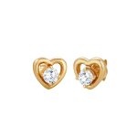 Elli - femme classique  motif de coeur avec cristal de zircone en argent sterling 925 boucles d'oreilles ...