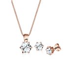 Elli - femmes classique solitaire pendentif set clous d'oreilles avec cristaux en argent sterling 925 ... Elli - femmes classique solitaire pendentif set clous d'oreilles avec cristaux en argent sterling 925 ...