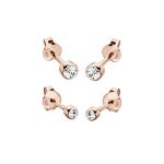 Elli - femmes clous d'oreilles basique set de 2 avec cristal en argent sterling 925 boucles d'oreilles ...