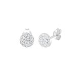 Elli - femmes clous d'oreilles boule tincelante avec cristaux en argent sterling 925 boucles d'oreilles ...