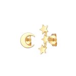 Elli - femmes clous d'oreilles demi - lune toile mixte en argent sterling 925 boucles d'oreilles 1 pieces ...