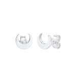 Elli - femmes clous d'oreilles demi - lune luna basique mat en argent sterling 925 boucles d'oreilles ...