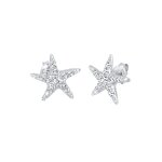 Elli - femmes clous d'oreilles toile de mer plage avec cristaux en argent sterling 925 boucles d'oreilles ...
