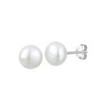 Elli - femmes clous d'oreilles fianailles classique avec perle de culture d'eau douce en argent sterling ...