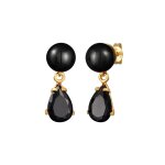 Elli - femmes clous d'oreilles goutte avec perle de synthse et cristal de zirconium en argent sterling ...