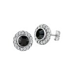 Elli - femmes clous d'oreilles royal avec cristaux blancs en argent sterling 925 boucles d'oreilles 1 ...