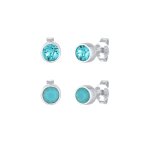 Elli - femmes clous d'oreilles set basique avec cristaux bleu en argent sterling 925 boucles d'oreilles ... Elli - femmes clous d'oreilles set basique avec cristaux bleu en argent sterling 925 boucles d'oreilles ...