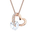 Elli - femmes symbole du c?ur pendentif cristaux en argent sterling 925 plaqu or rose colliers 1 pieces ...