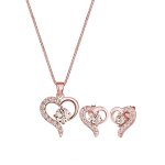 Elli - femmes c?ur pendentif set clous d'oreilles avec cristaux en argent sterling 925 coffret de bijoux ...