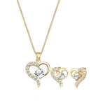 Elli - femmes c?ur pendentif set clous d'oreilles avec cristaux en argent sterling 925 coffret de bijoux ...