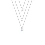 Elli - femmes couches look lune étoile avec cristaux en argent sterling 925 colliers 1 pieces female Elli - femmes couches look lune étoile avec cristaux en argent sterling 925 colliers 1 pieces female