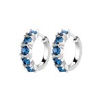 Elli - femmes créoles avec cristaux bleu en argent sterling 925 créoles 1 pieces female Elli - femmes créoles avec cristaux bleu en argent sterling 925 créoles 1 pieces female