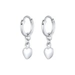 Elli - femmes croles pendentif coeur amour basique en argent sterling 925 croles 1 pieces female
