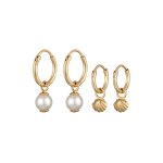 Elli - femmes créoles pendentif coquillage set de 2 avec perles de coquillage en argent sterling 925 ... Elli - femmes créoles pendentif coquillage set de 2 avec perles de coquillage en argent sterling 925 ...