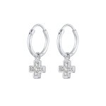 Elli - femmes créoles pendentif croix avec zircon en argent sterling 925 créoles 1 pieces female Elli - femmes créoles pendentif croix avec zircon en argent sterling 925 créoles 1 pieces female