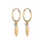 Elli - femmes croles pendentif plume boho avec cristal en argent sterling 925 1 pieces female