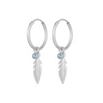 Elli - femmes croles pendentif plume boho avec cristal en argent sterling 925 1 pieces female