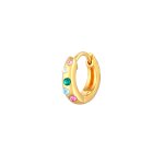 Elli - femmes crole pice unique avec cristaux multicolores en argent sterling 925 plaqu or manchette ...