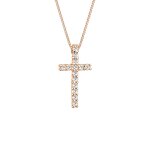 Elli - femme croix symbole avec cristal - (925 / 1000) argent colliers 1 pieces female