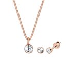 Elli - femmes elgant pendentif solitaire set clous d'oreilles avec cristaux en argent sterling 925 coffret ...