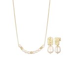 Elli premium - femmes lgante baroque set pendentif d'oreilles avec perles de culture d'eau douce en ...