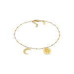 Elli - femme ellisun moon blogger rglable en argent sterling 925 plaqu or chanes de cheville 1 pieces ...