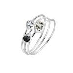 Elli - femmes empilement set de 3 lgant avec cristaux en argent sterling 925 bagues 1 pieces female ...