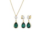 Elli premium - femmes ensemble de bijoux goutte pendentif avec cristal de quartz vert en argent sterling ... Elli premium - femmes ensemble de bijoux goutte pendentif avec cristal de quartz vert en argent sterling ...