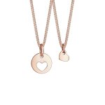 Elli - femmes ensemble coeur cut - out pendentif mre enfants amour en argent sterling 925 plaqu or ...