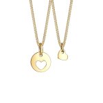 Elli - femmes ensemble coeur cut - out pendentif mre enfants amour en argent sterling 925 plaqu or ...
