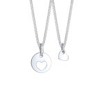 Elli - femmes ensemble coeur cut - out pendentif mre enfants amour en argent sterling 925 plaqu or ...