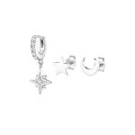 Elli - femmes set toile lune avec cristaux en argent sterling 925 boucles d'oreilles 1 pieces female ...