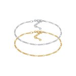Elli - femmes figaro set basic bicolor tendance rglable en argent sterling 925 plaqu or bracelets 1 ...