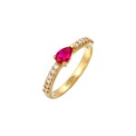 Elli - femmes forme goutte lgante avec rubis synth. et cristaux de zirconium en argent sterling 925 ...