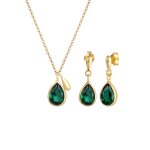 Elli premium - femmes goutte pendentif d'oreilles set avec quartz pierres prcieuses en argent sterling ...