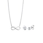 Elli - femmes infinity pendentif symbole clous d'oreilles set de cristaux en argent sterling 925 coffret ...