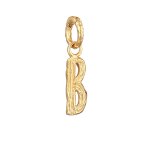 Elli - femmes lettre b look organique en argent sterling 925 plaqu or charmes et pendentifs 1 pieces ...
