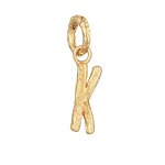 Elli - femmes lettre k look organique en argent sterling 925 plaqu or croles 1 pieces female