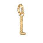 Elli - femmes lettre l look organique en argent sterling 925 plaqu or croles 1 pieces female