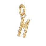 Elli - femmes lettre m look organique en argent sterling 925 plaqu or charmes et pendentifs 1 pieces ...
