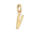 Elli - femmes lettre v look organique en argent sterling 925 plaqu or croles 1 pieces female